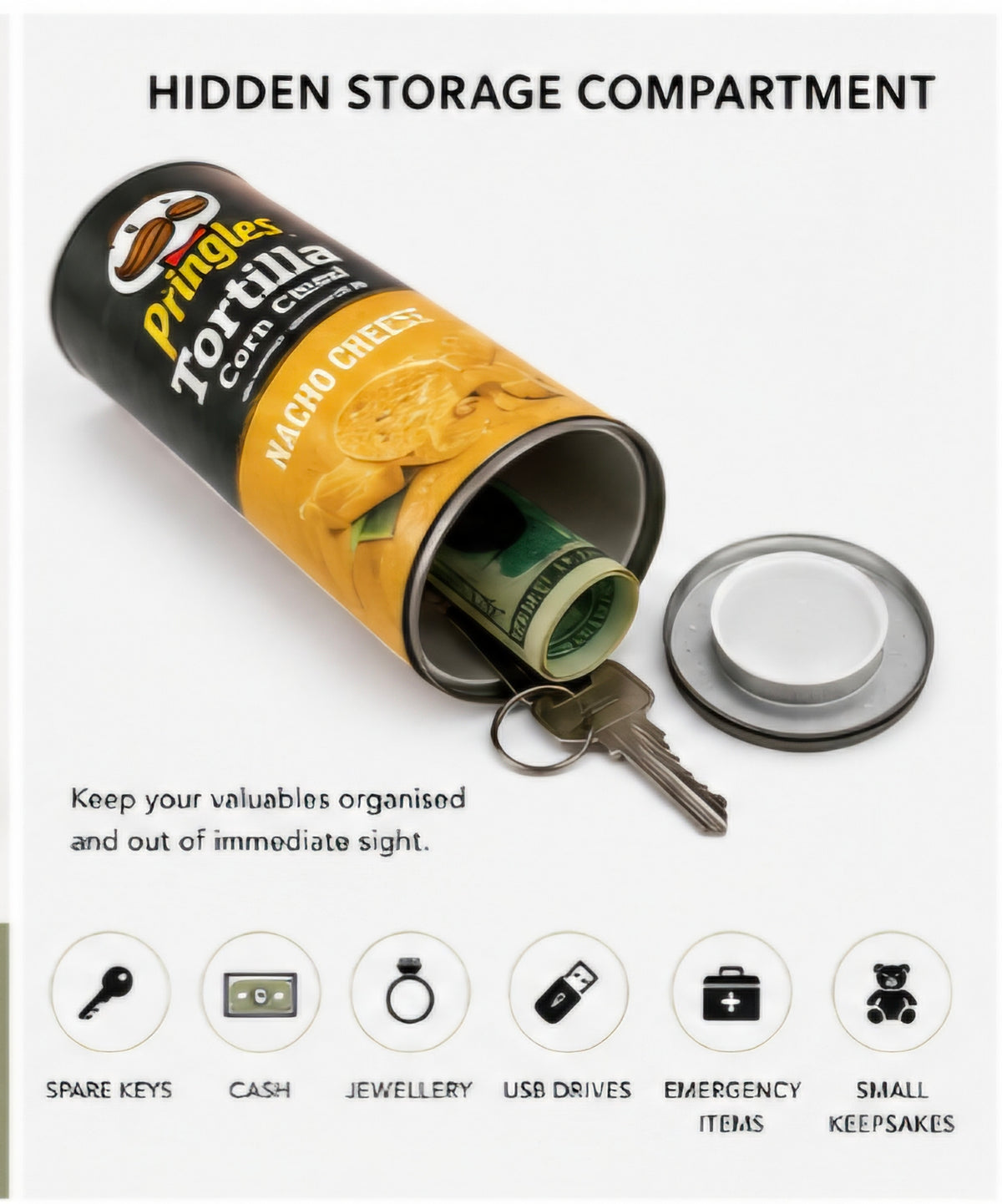 Tortilla Chips Hidden Storage Can