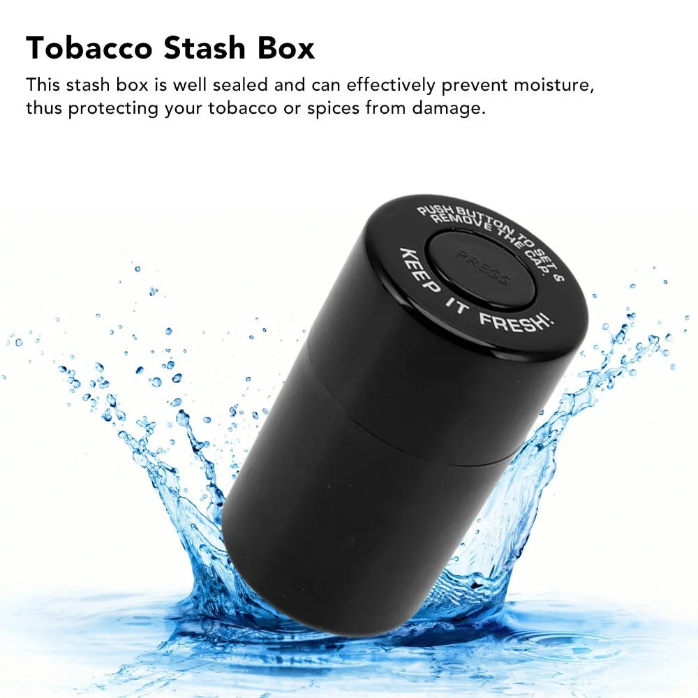 Round Airtight Stash Jar Compact Vacuum Sealed Smell Proof Container Moisture Resistant Leak Proof Herb Storage Case Tea Storage