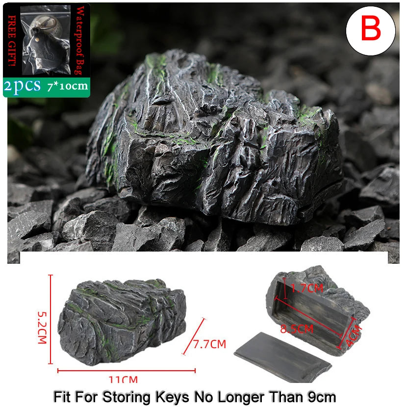 Sight Secret Garden Stone Decoration Ornament Hidden Storage Compartment Diversion Stash Safe Container Home Hide Spare Keys