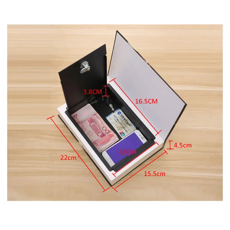 Hidden Safe Box Code Lock Book Shape Secret Simulation Book Cash Jewelry Money Box Organizer Stash Box Metal Piggy Bank Gift