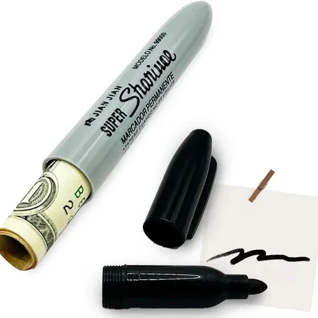 Creative Fake Red Black Marker Pen Hidden Compartment Sight Diversion Safe For Home Office Hide Necklace Money Small Valuables