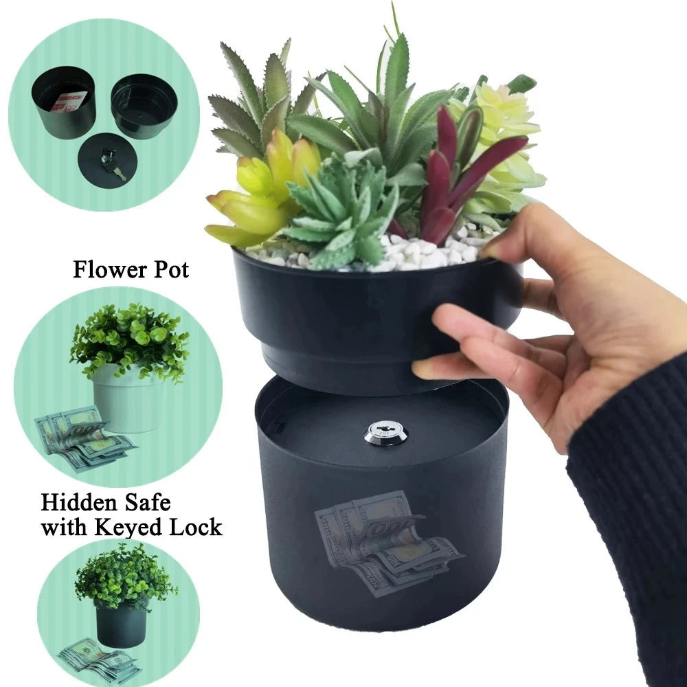 Hidden Safe Flower Pot Hidden Safe Lock Box Surprise Secret Hideaway Plant Stash Hide Money, Jewellery Organizer Other Valuables