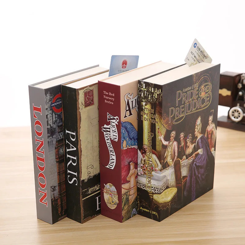 Hidden Safe Box Code Lock Book Shape Secret Simulation Book Cash Jewelry Money Box Organizer Stash Box Metal Piggy Bank Gift