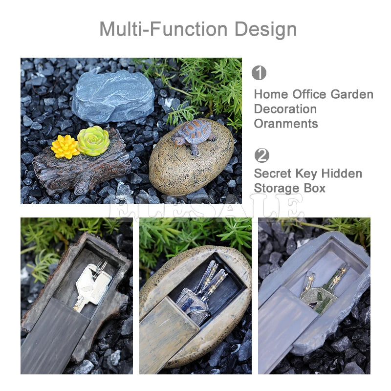 Sight Secret Garden Stone Decoration Ornament Hidden Storage Compartment Diversion Stash Safe Container Home Hide Spare Keys