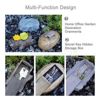Sight Secret Garden Stone Decoration Ornament Hidden Storage Compartment Diversion Stash Safe Container Home Hide Spare Keys
