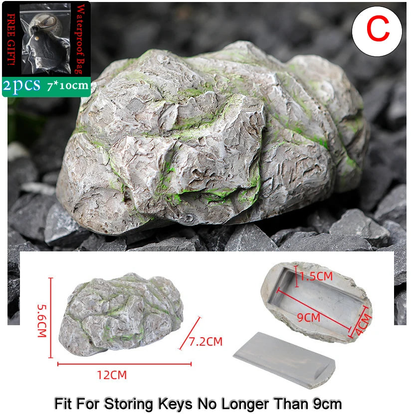 Sight Secret Garden Stone Decoration Ornament Hidden Storage Compartment Diversion Stash Safe Container Home Hide Spare Keys