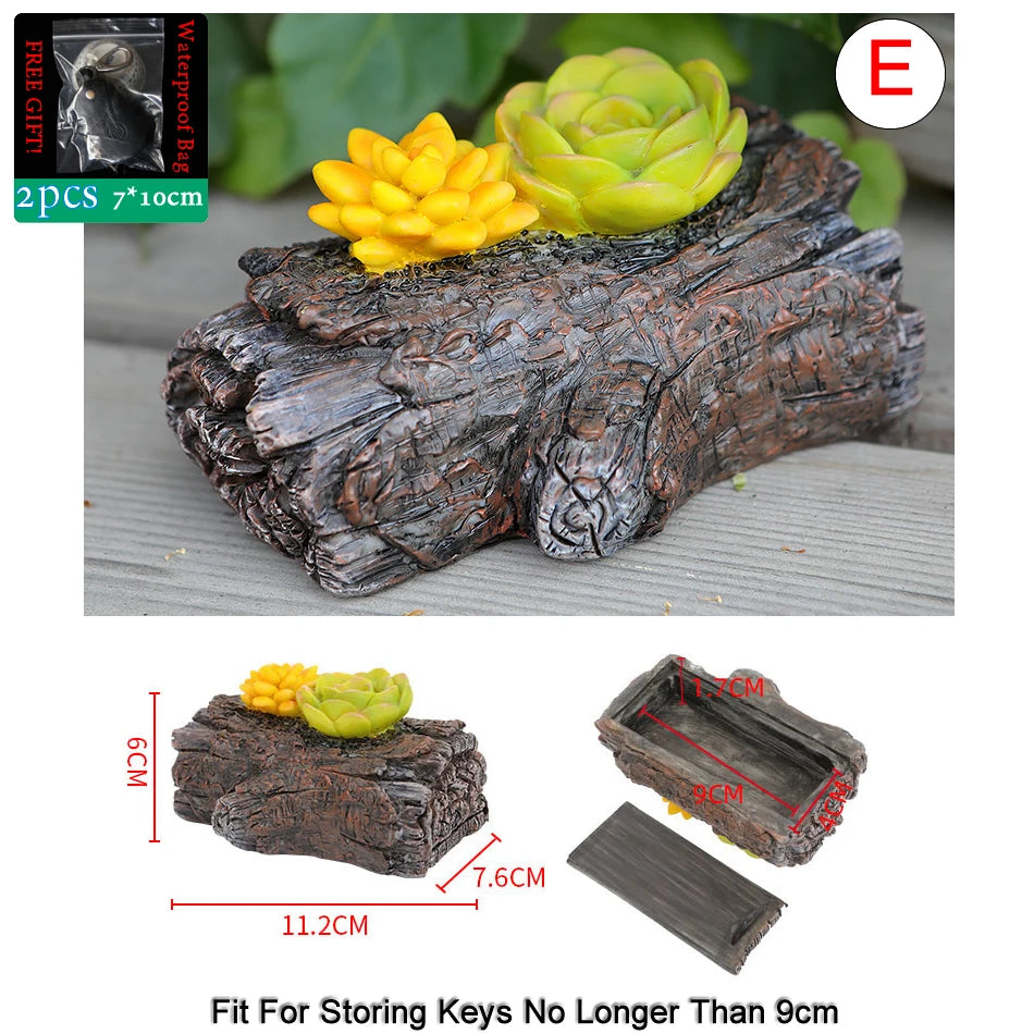 Sight Secret Garden Stone Decoration Ornament Hidden Storage Compartment Diversion Stash Safe Container Home Hide Spare Keys