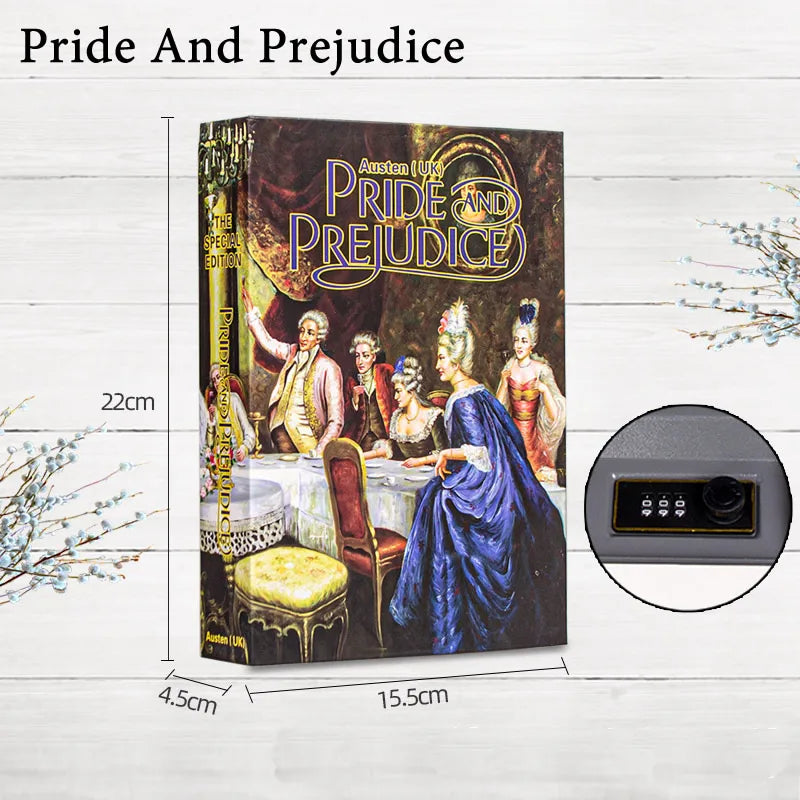 Hidden Safe Box Code Lock Book Shape Secret Simulation Book Cash Jewelry Money Box Organizer Stash Box Metal Piggy Bank Gift