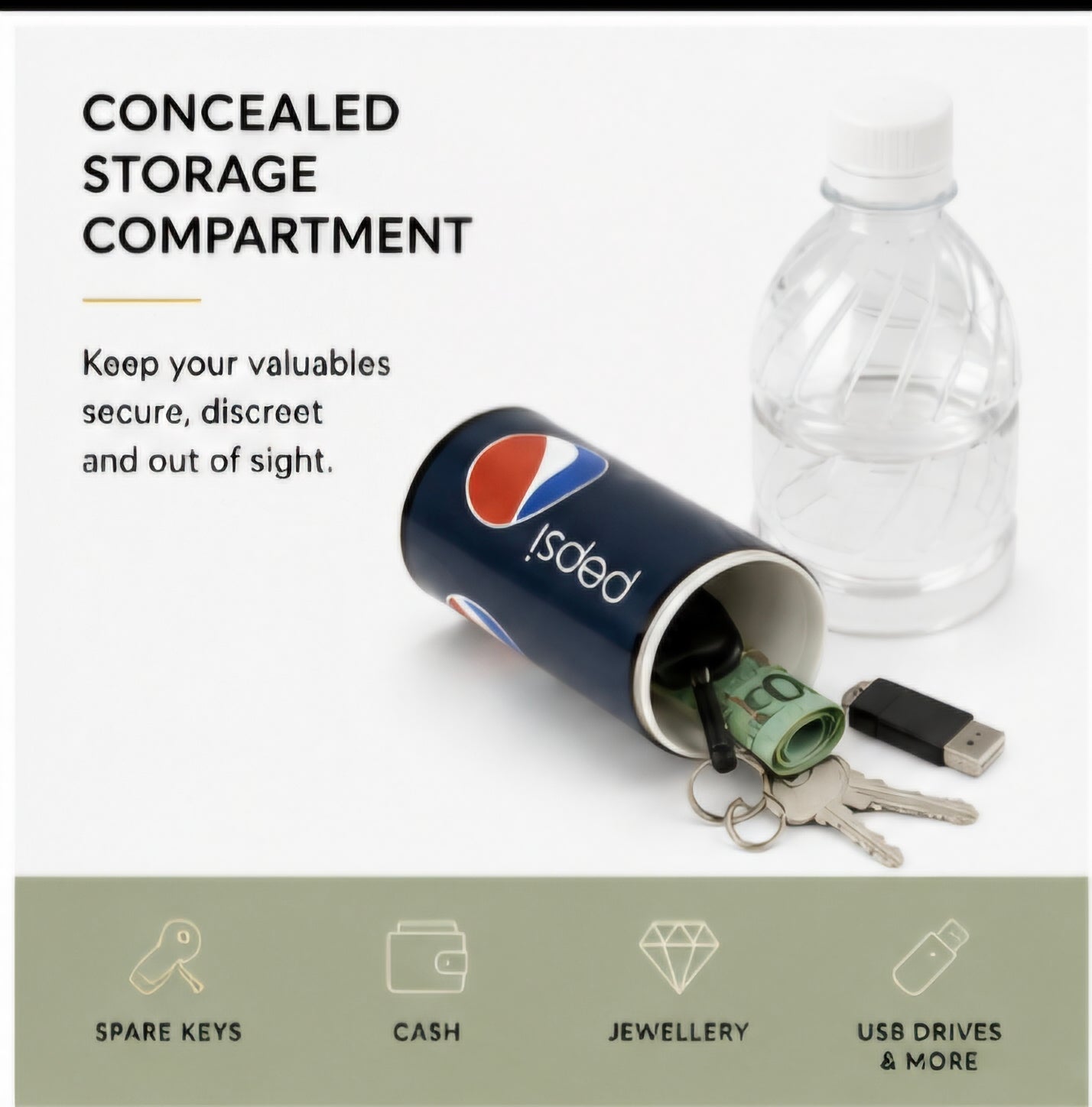 Hidden Drink Bottle Storage Container | Plain Site