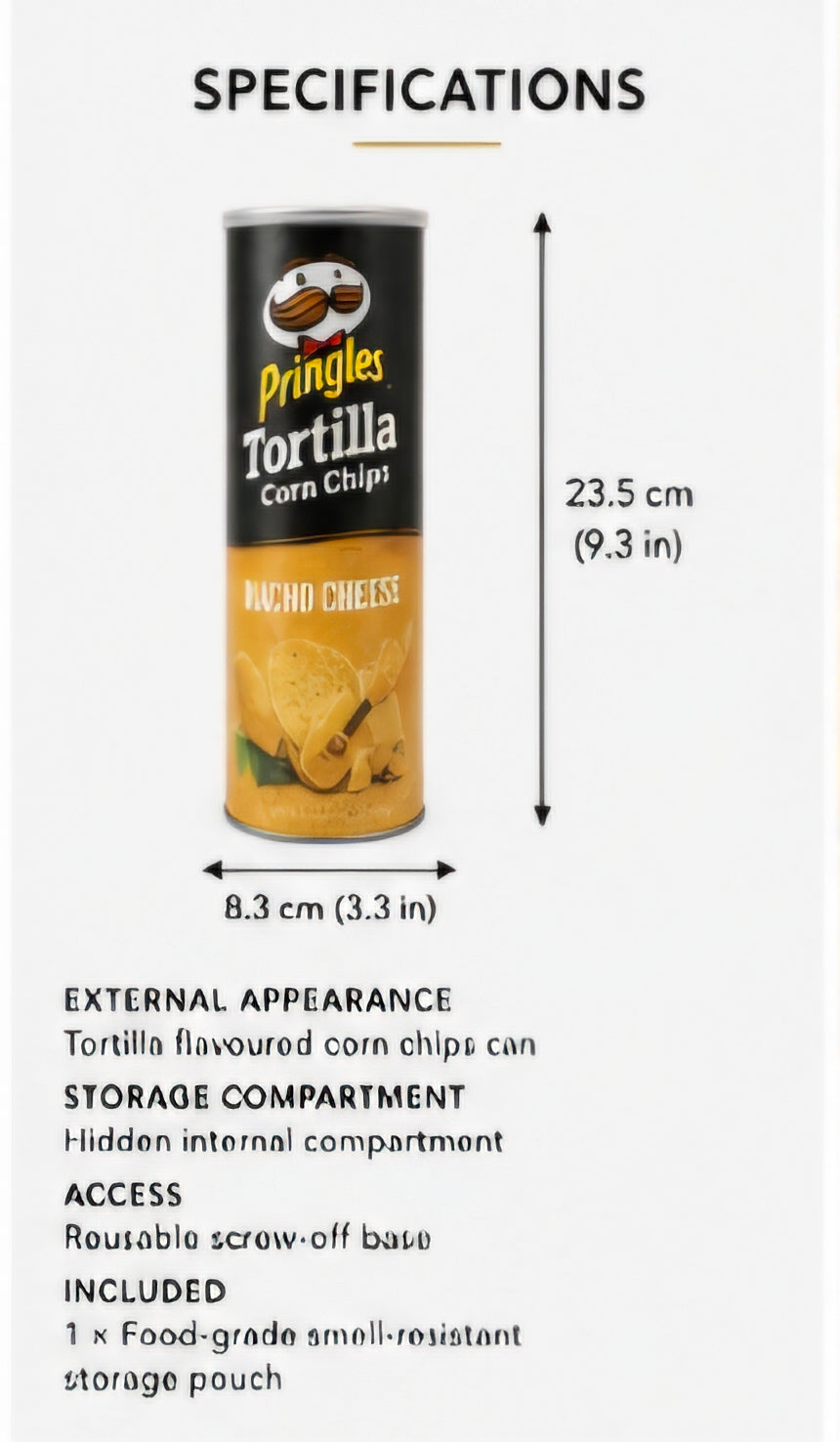 Tortilla Chips Hidden Storage Can