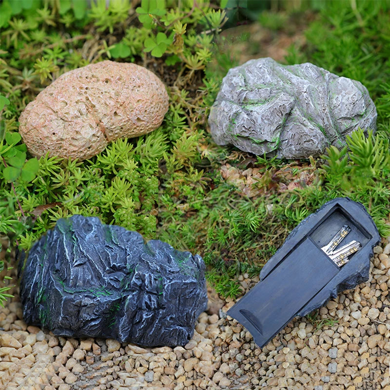 Sight Secret Garden Stone Decoration Ornament Hidden Storage Compartment Diversion Stash Safe Container Home Hide Spare Keys