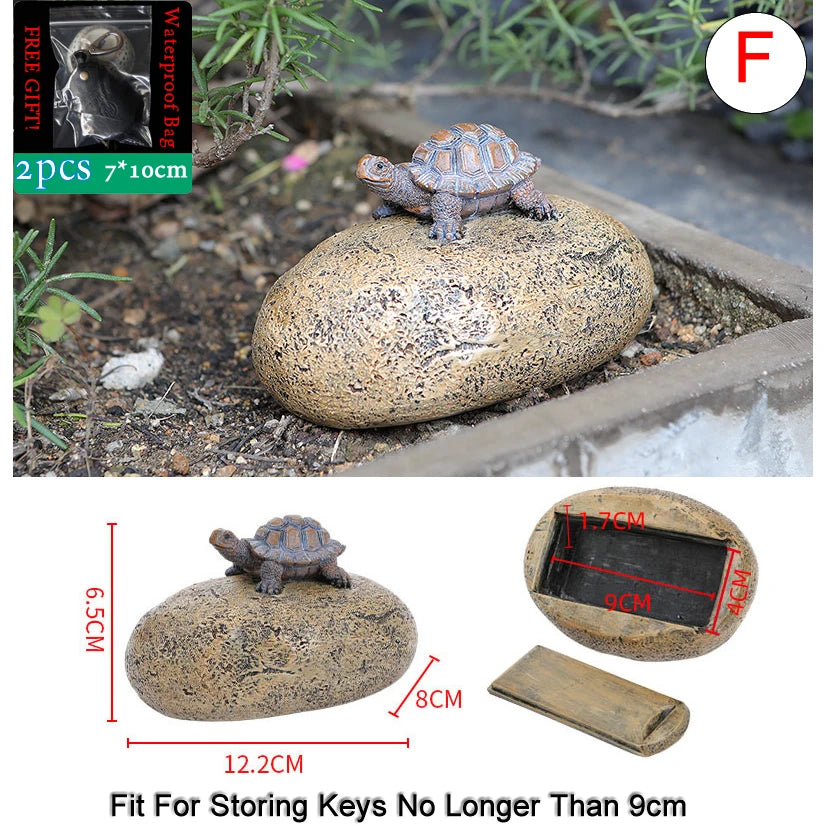 Sight Secret Garden Stone Decoration Ornament Hidden Storage Compartment Diversion Stash Safe Container Home Hide Spare Keys