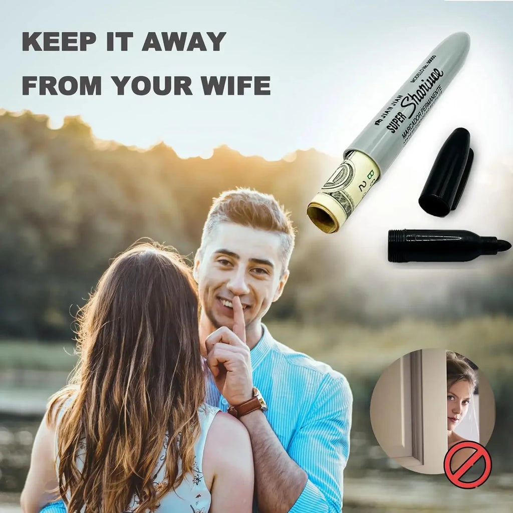 Creative Fake Red Black Marker Pen Hidden Compartment Sight Diversion Safe For Home Office Hide Necklace Money Small Valuables
