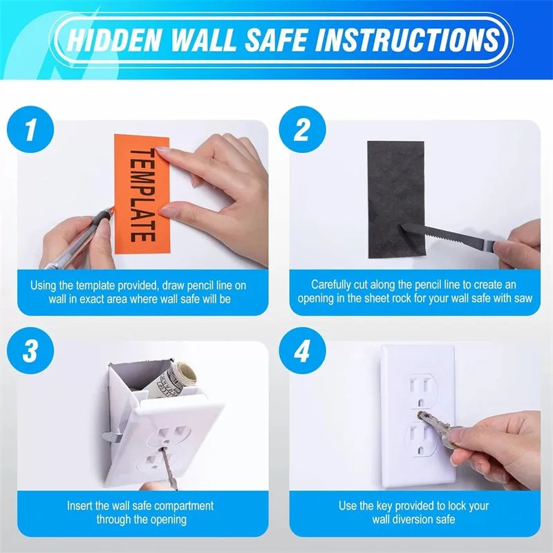Creative Home Hidden Sight Secret Wall Socket Storage Box Hide Pill Jewellery Security Container Stash Coin Cash And Small Items