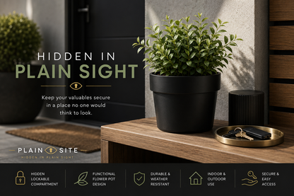 Hidden Flower Pot Storage Safe | Lockable Planter with Secret Compartment