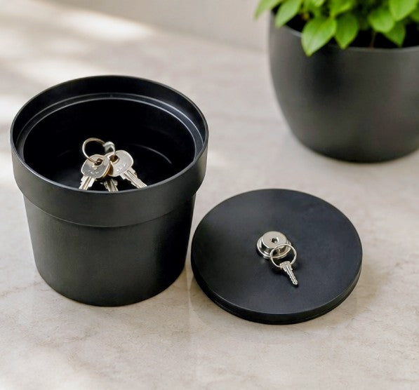 Hidden Flower Pot Storage Safe | Lockable Planter with Secret Compartment